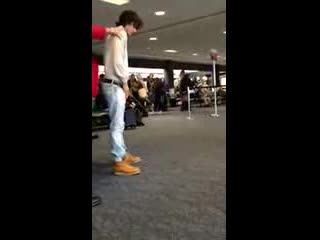 bronson pelletier drunk pissing at airport - actor (twilight)